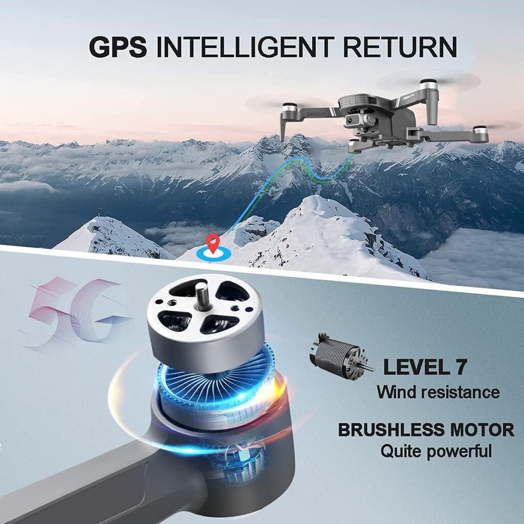 4DRC 4DF4 GPS Drones with Camera for Adults 4K,HD 2-Axis gimbal Anti-shake FPV Camera Live Video,Brushless Motor RC Quadcopter, Auto Return,GPS Follow Me,Waypoint Fly,2 Batteries and Carrying Case