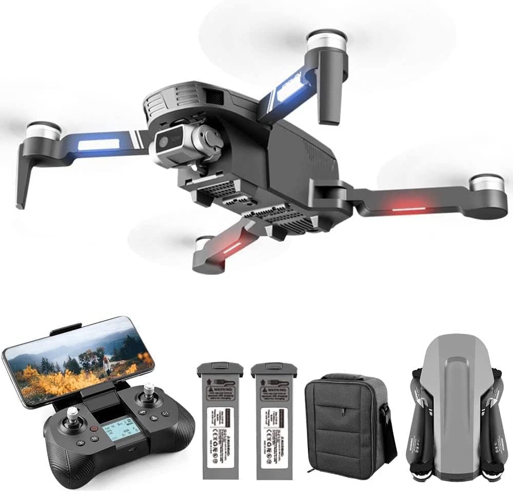 4DRC 4DF4 GPS Drones with Camera for Adults 4K,HD 2-Axis gimbal Anti-shake FPV Camera Live Video,Brushless Motor RC Quadcopter, Auto Return,GPS Follow Me,Waypoint Fly,2 Batteries and Carrying Case