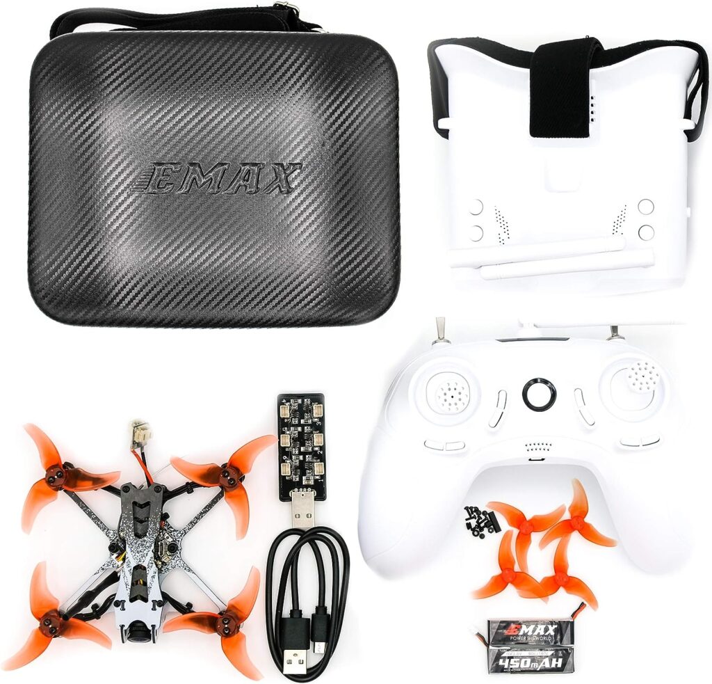 EMAX Tinyhawk 2 Freestyle 2.5 inch FPV Drone for Beginners Ready to Fly RTF Kit 200mw 2s Carbon Fiber Frame 7000KV