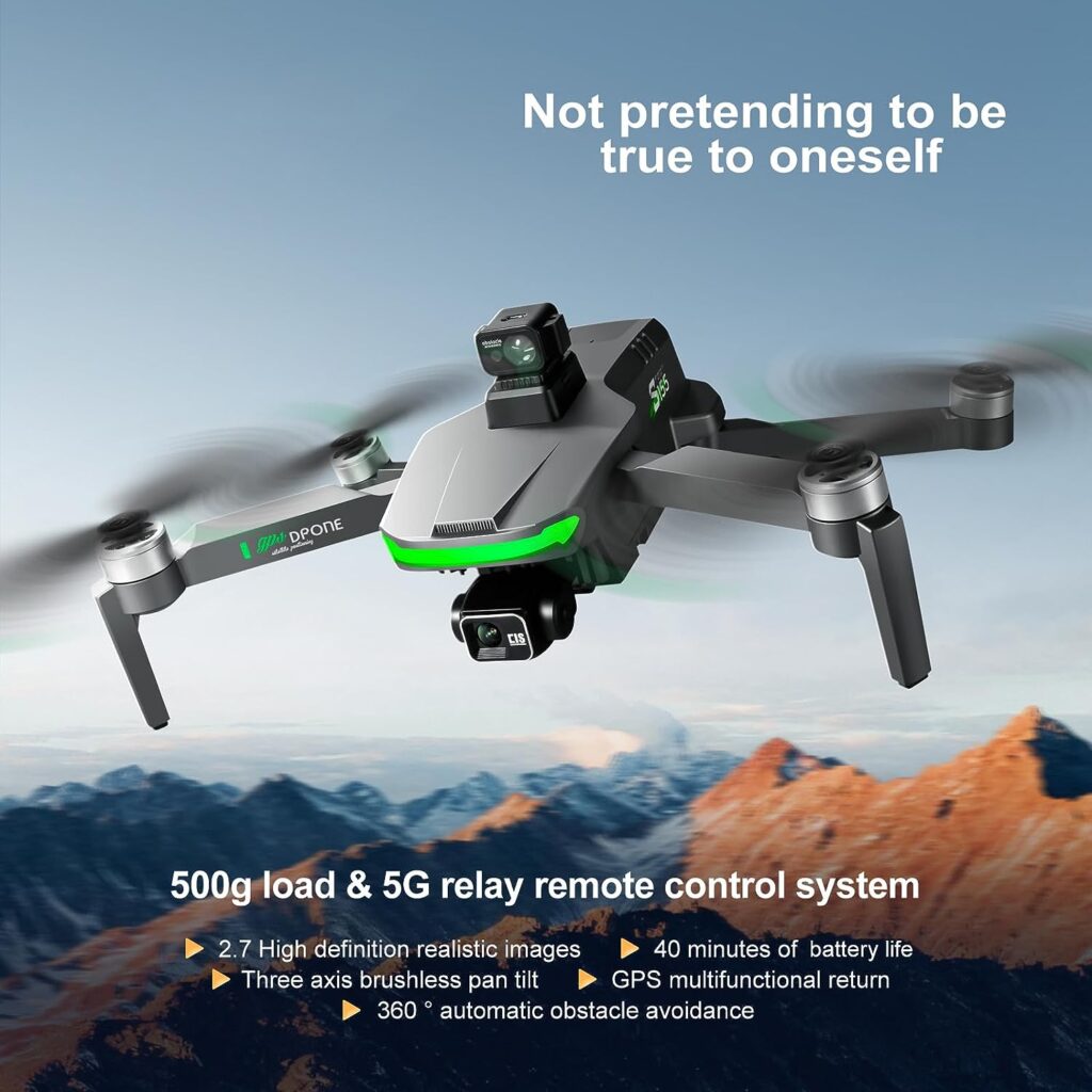 GoolRC Foldable GPS Drone with Dual 2.7K Camera, Brushless Motor, Optical Flow Hovering, Gesture Photography, Headless Mode, and Storage Bag - Remote Control Drone