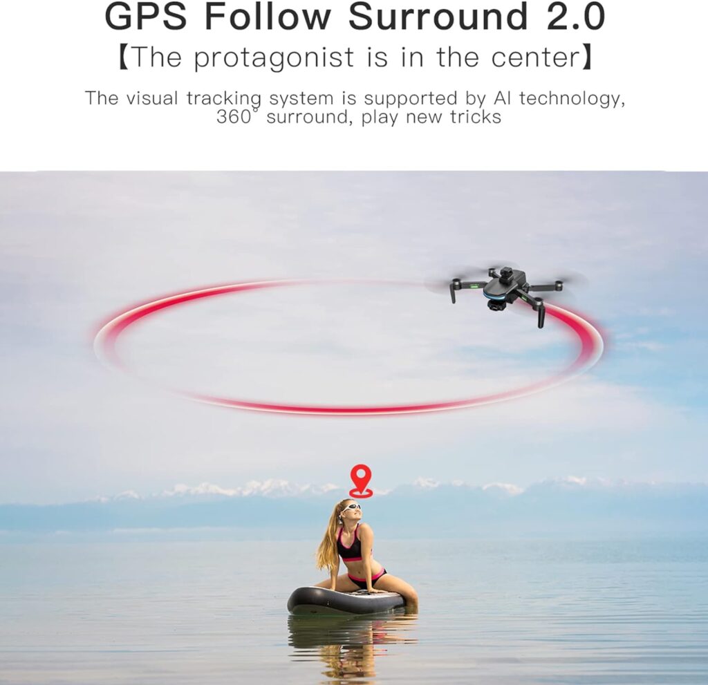 GoolRC GPS Drone with 4K Camera for Adults, 5G WiFi FPV RC Quadcopter with 3-Axis Gimbal, Brushless Motor, Obstacle Avoidance, Auto Return Home, Follow Me, Circle Fly, Bag and 2 Batteries (Orange)